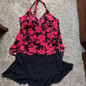 Aqua Green Tankini with Skirt - Size 20/22